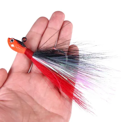 Hard Metal Lure Saltwater Mackerel Fishing Jig Heads Bucktail 7g-85g