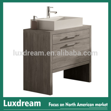 contemporary wood grain bathroom vanity design
