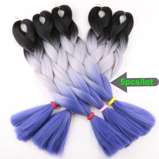 Xuchang Harmony 8pcs 24inch 100grams Yaki texture ombre color crochet twist synthetic braiding hair pre stretch jumbo hair braid