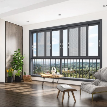 Double Glazed Panoramic White Aluminum Sliding Windows