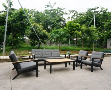 Modern Aluminum Garden Patio Furniture Set with Fire Pit Table
