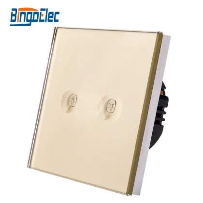 golden glass panel 3gang wifi controlled light switch,remote control wall switch