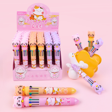 Cute Cartoon Lucky Cat Ballpoint Pen - High-Quality Stationery for Students
