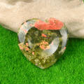 Unakite Handmade Craved 40MM Love Heart Thumb Worry Stone for Anxiety Stress Relief Meditation