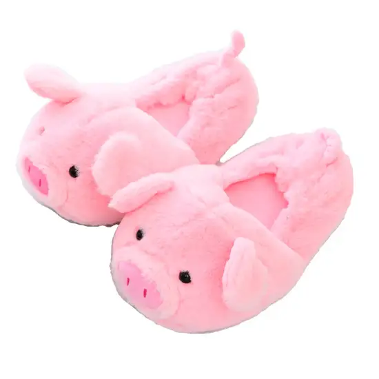 Millffy large size plush comfort code couple Pack heel pink pig slippers ins style cute pig cotton slippers couple home shoes
