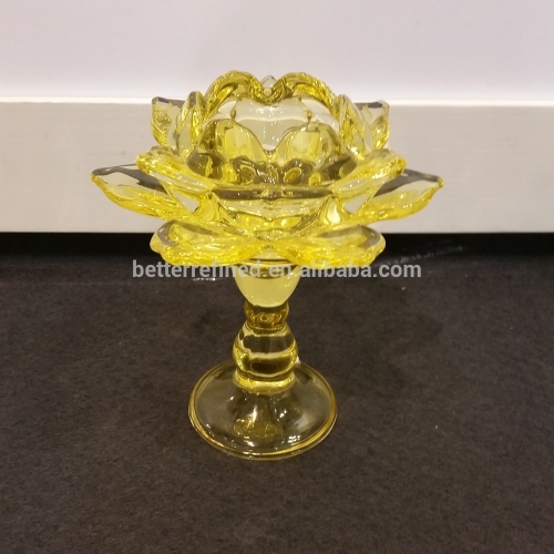 Color lotus Glass Candle Holder