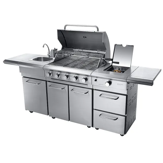 2024 Outdoor Kitchen BBQ Island: Courtyard Style Stainless Steel Grills and Bars