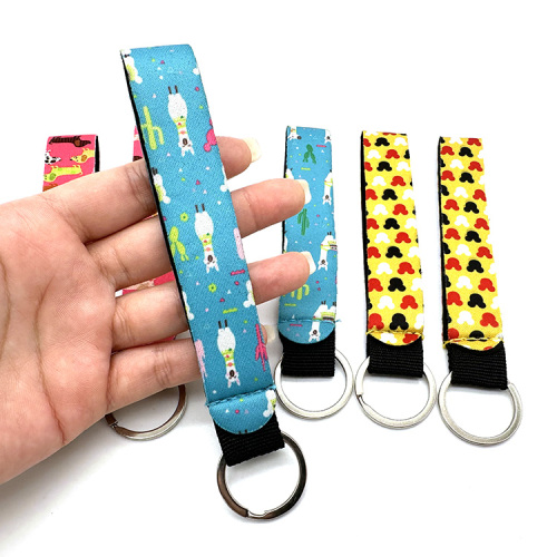 Custom UV Printed Sublimation Screen Neoprene Wrist Keychain