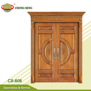 CS-606 solid double unfinished wood exterior door