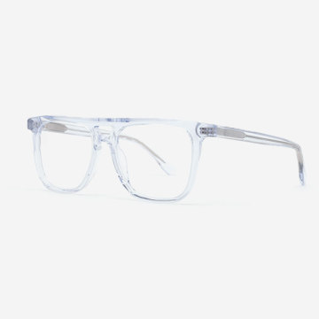 Square double bridge Acetate Men's Optical Frames