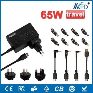 65W Universal Portable Adapter with 12 Pins Universal Laptop Power Supply