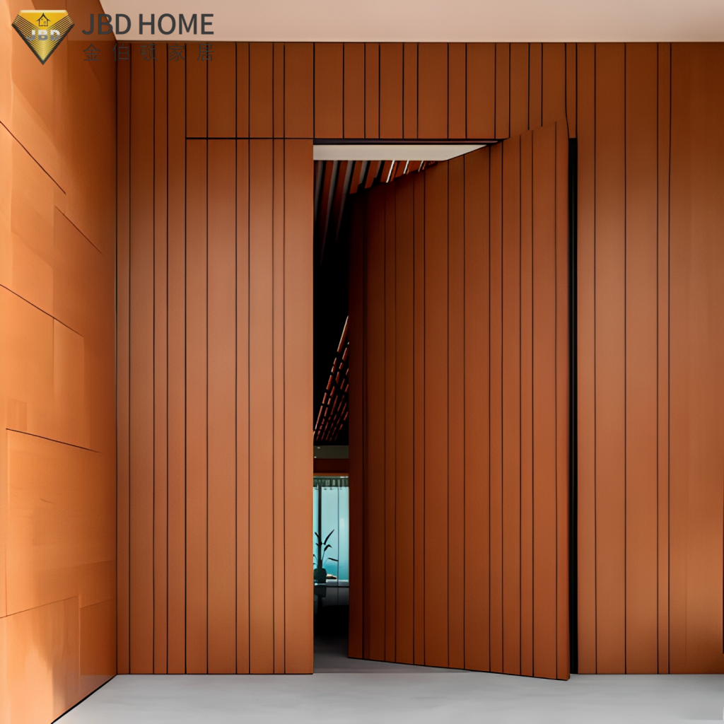 Acoustic Insulated Engineered Wood Pivot Door Cross Section Structure