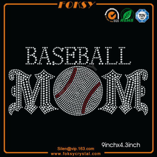 Baseball Mom rhinestone iron on transfers for t shirts