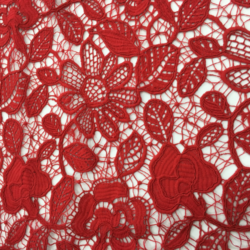 Tissu de broderie de fleur de dentelle chimique de corde
