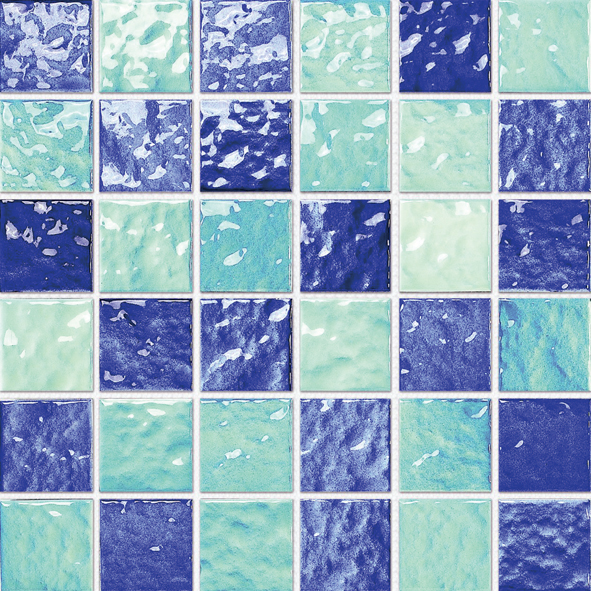 Color Mixed Bumpy Porcelain Pool Mosaic Tile