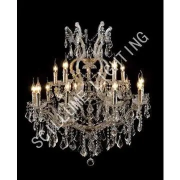 15-light 21th C. ROCOCO iron & crystal chandelier CL