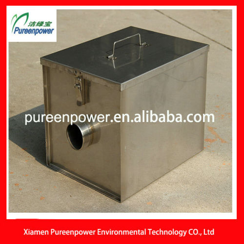 Traditional stainless steel grease trap for domestic kitchen