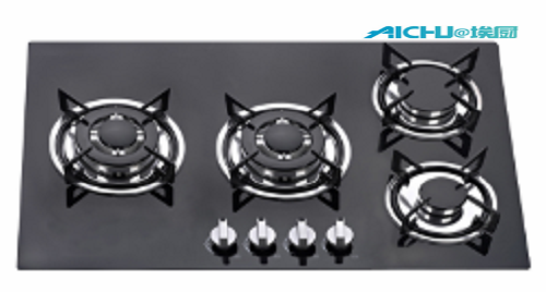 4 Burners Kitchen Tempered Glass Gas Hob