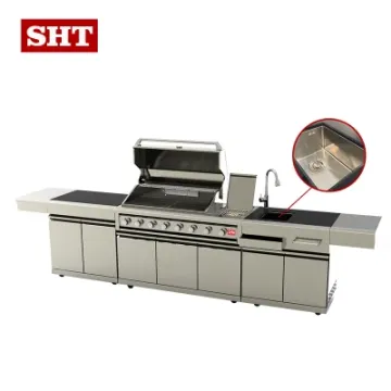 Commercial Natural Gas Grill BBQ Burner with Modular Kitchen
