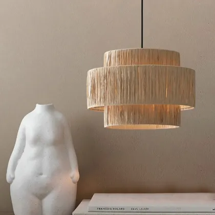 Wabi Sabi Style Rattan Vine Art Pendant Lamp for Zen Restaurants and Tea Rooms