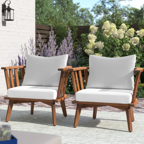 Outdoor Acacia Wood Patio Club Chair 3