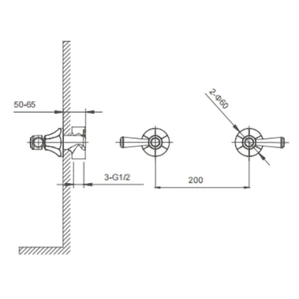 Hexagon Shower Valve