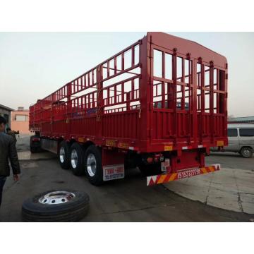 3-axle trailer lattice cargo truck loading animals