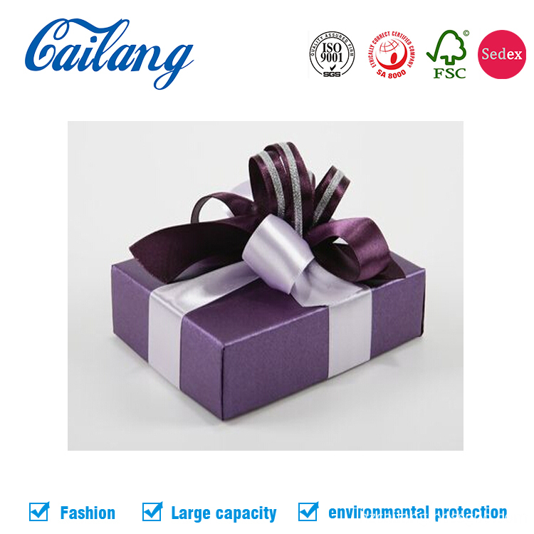 two pieces gift paper box with ribbon tie