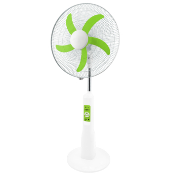 Portable Rechargeable Standing Fan with LED Light - AC/DC Home Fan