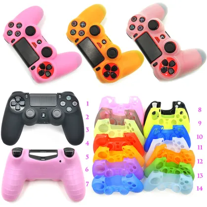 Soft Silicone Rubber Case Gamepad Cover for PS4 Controller - PlayStation 4 Pro Slim Compatible Skin
