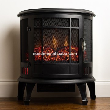 3 Sides Flame Curved front Viewing Electric Fireplace Stove heater led