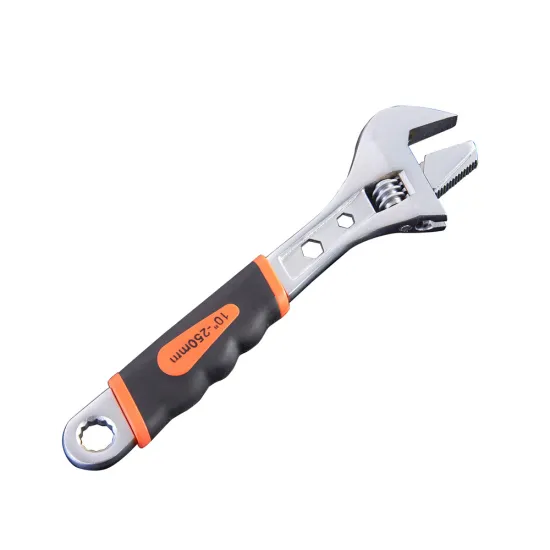 12" Adjustable Wrench Multitool with Rubber Anti-Slip Grip
