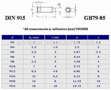 din915 hexagon socket set screw with dog ponit