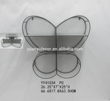 butterfly shape magazine metal wall shelf