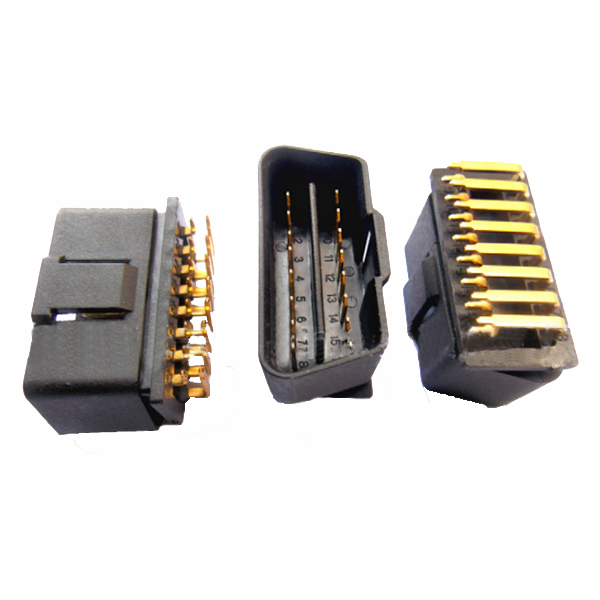 13,9 mm OBD 16p männlicher Winkel Rückseite 12V