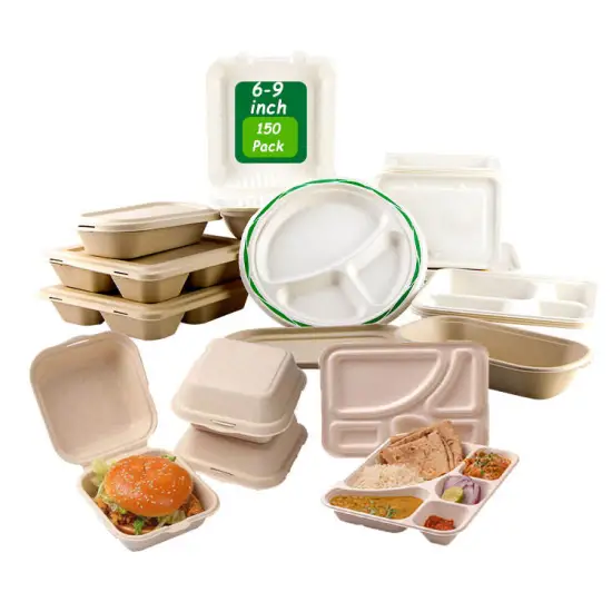 Biodegradable takeaway meal fast food packing paper box