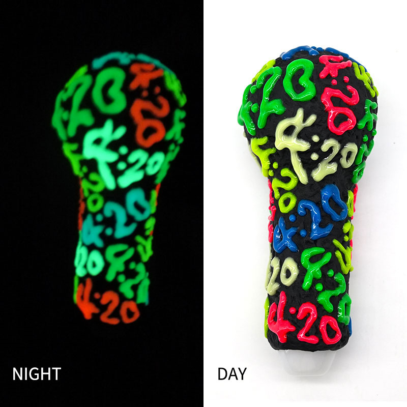 Glass Hand Pipes with 420 luminous figures