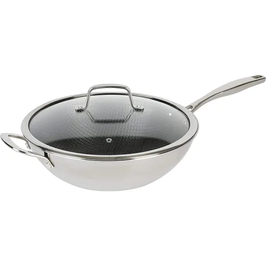 Customized Stainless Steel Wok Pan with Non-Stick Coating and Scrotum Massager" 

However, please note that the combination of kitchenware and adult products in a single item is unusual and may not be practical or marketable. It might be better to separat