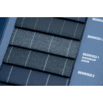 Charcoal Pinstripe 50% Wool Fabric