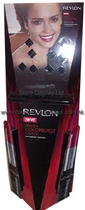 Custom Pos / Pop Cardboard Floor Displays Stands For Revlon Cosmetics
