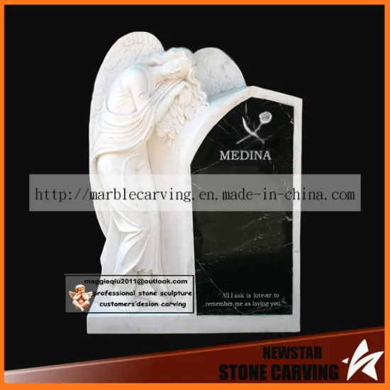 Stone Memorial with Angel Granite Momument Headstone for Graveyard