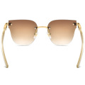Handmade Rimless Buffalo Horn Sunglasses
