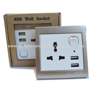 10A white wall sockets with two USB 5.0V 2.1A, OEM services are provided, top sellingNew