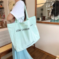 Mint Green dragkedja Fickan Anpassad logotyp Canvas Bag