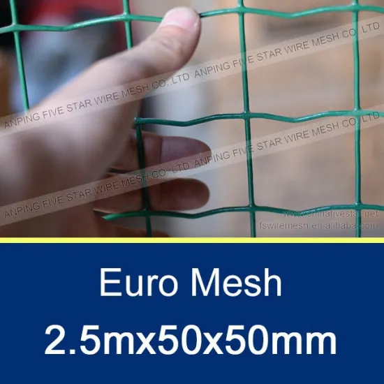 2.5mx50x50mm Plastic Coated Welded Wire Mesh Panel