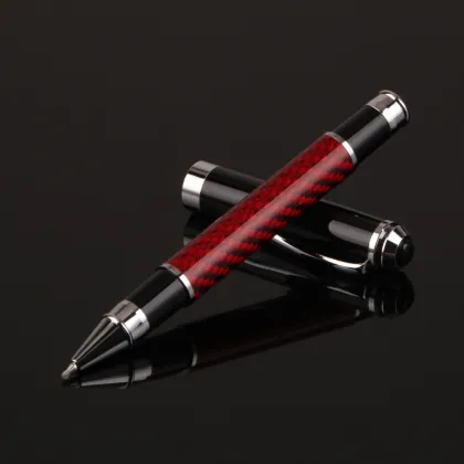 High Quality Carbon Fiber Metal Roller Ballpoint Pen Gift