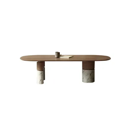 AOMISI CASA Luxury Natural Stone Sintered Rectangular Dining Table