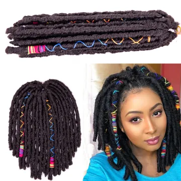 AliLeader Faux Locs Straight Dreadlocks Crochet Hair With Color Line Synthetic Prelooped  Twist Crochet Braid Hair Extension