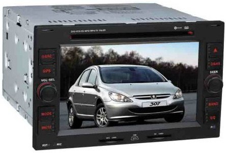 6.2 Digital Touch Screen GPS Car DVD Player - TV - FM - Bluetooth - iPod for Peugeot 307 (JH_CDP_053)