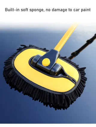 Telescopic Car Wash Mop Kit with Rotating Microfiber Brush